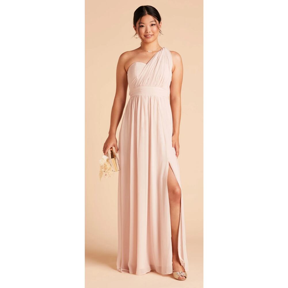 Birdy Grey Grace Convertible Dress Chiffon Womens XS Pale Blush Bridesmaid New